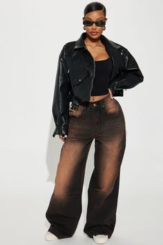 Baggy Jeans For Women, Jean Baggy, Baggy Jeans Outfit, Prom Dress Inspiration, Brown And Green, Dope Fashion