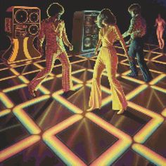 an image of some people dancing on a dance floor with lights and sound equipment in the background