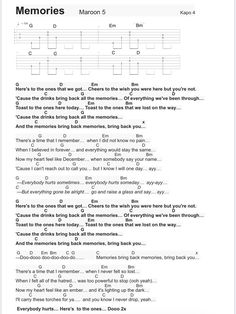 the guitar tab with words and numbers on it