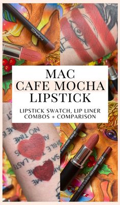 A review of the MAC Cafe Mocha lipstick with swatches, lip liner combos and comparison of MACximal Cafe Mocha vs Mocha and Mull It to the Max! - - - - best nude mac lipstick shades swatches - mac nude lipstick colors - mac macximal lipstick swatches - mac cafe mocha swatch - mac mull it to the max - mac spice lip liner - mac mahogany lip liner - mac mocha satin lipstick swatch - warm brown mac lipstick Mac Pigment Swatches, Brown Mac Lipstick, Mac Spice Lip Liner, Mocha Lipstick, Spice Lip Liner, Mac Spice, Mac Nude Lipstick