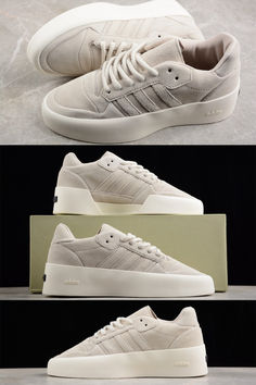 🔥New from Adidas and Fear of God!🔥 Get ready for an incredible style with the new Athletics '86 Lo Clay sneakers! These shoes combine elegance and functionality, maintaining your unique style.  Premium-class creamy suede, narrow, in a floral design, and thick yellowed sole with Adidas and Fear of God logos give them uniqueness. Be the center of attention with adidas Fear of God Athletics '86 Lo Clay!🛒 Hurry to get your pair and be part of this fashionable collaboration! 💫 #ozvegoclan Wallpapers Business, Dream Sneakers, Classic Harley Davidson, Suit Man, Black Men Haircuts, Center Of Attention, Pharrell Williams, Fear Of God, Boutique Brands