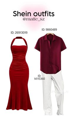 School Outfits For Valentines Day, Shein Couple Outfits Codes, Twins Outfit, Shein Codes, Eid Outfit Ideas, Matching Fits