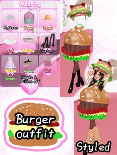 the burger outfit is designed to look like a woman in high heels and stockings,