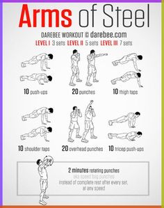 an exercise poster showing how to do the arms