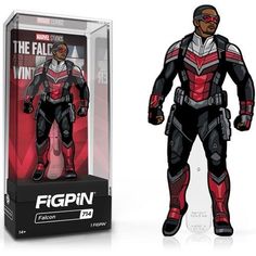 From the Disney + TV Series, The Falcon and the Winter Soldier comes this Falcon FiGPiN Classic Enamel Pin! Winter Soldier stands approximately 3-inches tall and is #715 in the FiGPiN Classic collection. The premium hard enamel 3-inch tall FiGPiN is amazingly detailed and is able to stand up with the signature FiGPiN rubber backer stand. The pin comes displayed in front of a backer card and is fully capsulated in the ultra collectible FiGPiN clear protector case. Enhance your FiGPiN collector ex Falcon And Winter Soldier, Disney Tv, Falcon And The Winter Soldier, The Winter Soldier, The Falcon, Artist Bio, Happy Friends, Winter Soldier, Marvel Studios