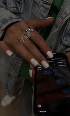 Simple Gel Nails, Classy Acrylic Nails, Short Square Acrylic Nails, Neutral Nails, Square Acrylic Nails, Classy Nails, Nails Toes, Fire Nails, Short Acrylic Nails