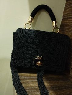 Elegant Handmade Black Bag, Elegant Knitted Shoulder Bag For Everyday Use, Elegant Knitted Rectangular Shoulder Bag, Elegant Hand Knitted Rectangular Shoulder Bag, Handmade Black Bag As Gift, Hand Knitted Pouch Bag As A Gift, Handmade Black Crochet Handheld Bag, Handmade Black Bag For Gift, Handmade Black Bag As A Gift