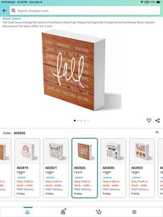 a screen shot of a website page with an image of a wooden box and the word love on it