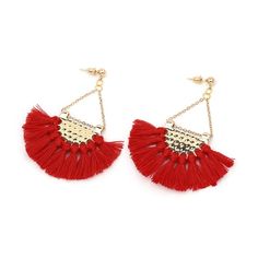 Flamenco Red Tassel Earrings Tassel Drop Earrings, Red Earrings, Tassel Fringe, Online Earrings, Last Chance, Tassel Earrings, Statement Jewelry, Fashion Online Shop, Red Gold