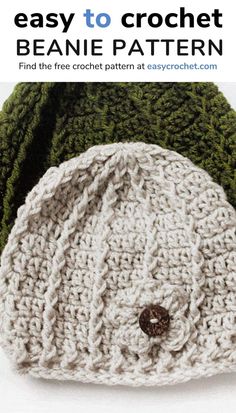 the crochet beanie pattern is easy to knit