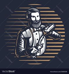 a man with a beard is holding a paint roller in his hand and he looks like he