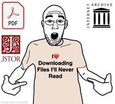 an image of a man wearing a t - shirt that says i love printing files i'll never read