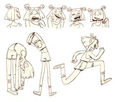 an image of cartoon characters doing different poses