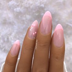 Nails Square Oval, Press On Nails Square, Almond Nails Pink, Nails Model, Oval Acrylic Nails, Pink Tip Nails, Cute Pink Nails, Baby Pink Nails, Girly Acrylic