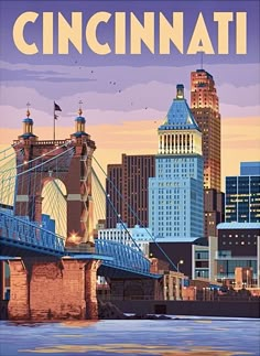 an image of a cityscape with the name cincinnati on it