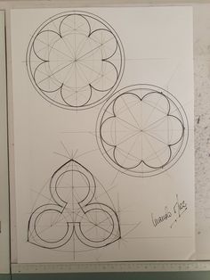 three circles are shown on a piece of paper