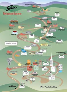 a map with many different locations to go in the area and where they are located