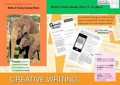 an elephant and her baby are shown in this graphic workbook with the title write a story called lost