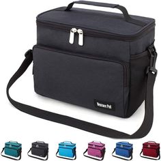 -Durable & Reusbale- Our Insulated Lunch Boxes Contain An Outer Layer Made Of High Quality Polyester Fabric That Can Be Hard To Stain Or Tear, High-Quality Reinforced Metal Sbs Double Zipper Ensures Smooth Opening, Ensuring Long-Lasting Durability And Sturdiness Against Daily Activities. -Thermal Insulated - The Lunch Bag's Inner Layer Is Made From A Water-Proof Alumium Liner And Padded With 4mm Epe Foam To Help Keep Food Stay Cold/Warm/Fresh For Hours, Perfect For On-The-Go Meals, Picnics, Road Black Lunch Bag, Lunch Boxes For Men, Large Lunch Bag, Mens Lunch Bag, Cooler Tote Bag, Cool Lunch Boxes, Best Lunch Bags, Lunch Cooler, Beach Lunch