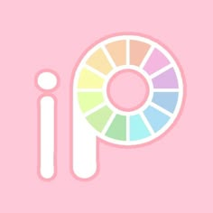 a pink background with an image of a rainbow wheel