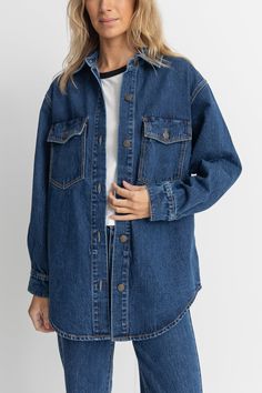 Oversized Denim Shacket Dark Wash Denim Jacket Oversized, Longline Denim Jacket, Oversized Denim Jacket, Mens Skin Care, Elevate Your Look, Pant Shirt, Mens Coats, Shirt Jacket