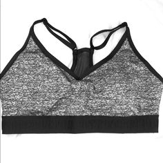 Nwt Victoria’s Secret Gray And Black Adjustable Sports Bra With Removable Pads. This Is My Favorite Sports Bra Hands Down. I Wear Dd And The Support Is Perfect. This Item Doesn’t Have A Physical Tag Attached But Is In The Packaging From Vs Gray Stretch Sports Bra, Stretch Gray Sports Bra, Sporty Stretch Gray Sports Bra, Sporty Gray Stretch Sports Bra, Gray Stretch Sporty Sports Bra, Gray Stretch Sports Bra, Sweat Resistant, Gray Stretch Sports Bra For Sports Season, Gray Go-dry Sports Bra For Gym, Gray Activewear With Built-in Bra For Sports