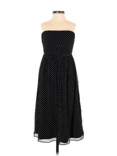 J.Crew Casual Dress Size: 2 Black Dresses - used. 100% SILK, Midi, Strapless, Polka Dots, Midi/Calf Length, Sleeveless | J.Crew Casual Dress: Black Polka Dots Dresses - Size 2 Black Polka Dot Dress, Casual Dress Black, Black Casual Dress, Black Dresses Casual, Black Polka Dot, Black Dresses, Polka Dot Dress, Black Casual, Casual Dresses For Women