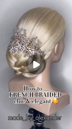 Hair Artist Master Alexander Izhak on Instagram: "How to …, FRENCH BRAIDED chic & elegant quick & easy 
Bridal Updo Romantic & Elegant 
Easy & Simple Romantic 
Simple & Easy Hair Tutorial Romantic 🥰
✨WATCH ✨LEARN ✨SAFE

#fashionstyle #hairstyling #longhairstyles #wedding #braidstyles #weddinginspiration #bridalstyle" Romantic French Twist, Bridal Hair Updo French Twist, Romantic Hairstyle Tutorial, Easy Bridal Updo, Romantic Updo Tutorial, Cute Lazy Hairstyles, Easy Romantic Updo Tutorial, Classic Wedding Makeup, Bronze Makeup Look