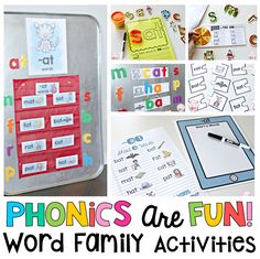 there are many different activities to do with phonics and word family activities for kids