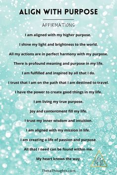 the poem for align with purpose