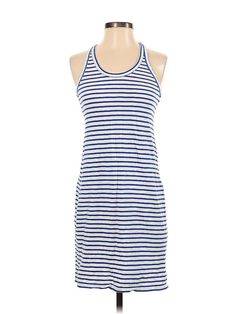 J.Crew Casual Dress Size: X-Small Blue Dresses - used. 100% COTTON, Scoop Neck, Stripes, Short, Sleeveless | J.Crew Casual Dress: Blue Stripes Dresses - Used - Size X-Small Casual Dress White, White Print Dress, Blue Print Dress, Blue Casual Dress, Blue Striped Dress, Blue Dress Casual, Print Dresses, Dress Blue, Second Hand Clothes