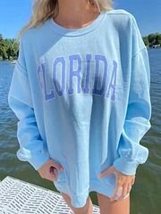 Florida Crewenck丨August Lemonade Florida Sweatshirt, Create Something, Best Brand, Lemonade, Baby Blue