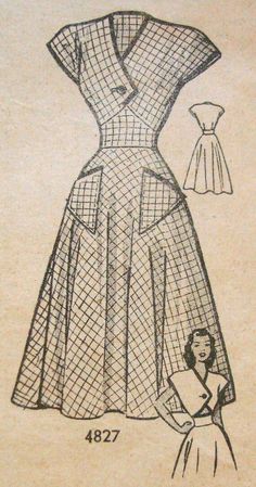 a drawing of a woman's dress with an apron on the back and neckline