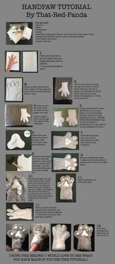 the instructions for how to make handmade mitts with felt and paper machs