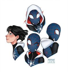 spider - man into the spider verse paper dolls by mechak on devisy