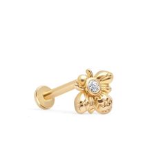 Excited to share the latest addition to my #etsy shop: 14K Solid Gold Bumblebee Cartilage Stud Earrings/ Honey Bee Earrings / Helix Tragus Ear Piercings /Gemstone Stud/Threaded Flat Back https://etsy.me/35n0HeU #gold #animal #no #cubiczirconia #women #screwback #minima Piercing Flat, Gold Cartilage Earrings, Honey Bee Earrings, Ear Piercings Tragus, Septum Piercings, Cartilage Earrings Stud, Bee Studs, Cartilage Stud, Flat Back Earrings