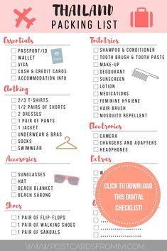 the ultimate packing checklist for thailand