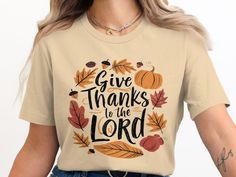 Celebrate the season of gratitude with our "Give Thanks to the Lord" T-Shirt 🍁✨ Perfect for fall, this cozy tee features an inspirational message and beautiful autumn motifs. Whether you're gathering with family or enjoying a crisp autumn day, this shirt will remind you to embrace thankfulness. Ideal for Thanksgiving celebrations or any day you need a little extra inspiration. 🧡🍂 Available in the following products: SWEATSHIRT (Gildan 18000) UNISEX Fabrication:Medium-heavy fabric (8.0 oz/yd² Autumn Motifs, Christian Thanksgiving, Women Fall Tops, Christian Graphic Tees, Give Thanks To The Lord, Faith Tees, Crisp Autumn, Inspirational Tees, Faith Shirt