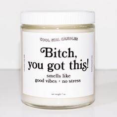 Bitch You Got This Candle Best Friend Gift For Her Funny | Etsy Funny Candles Labels, Funny Encouragement, Coworker Birthday Gifts, Divorce Gift, Candle Quotes, Diy Candles Scented, Candle Bar, Funny Candle, Encouragement Gift