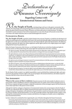 the declaration of human emergency regarding an extraterial nations and forces