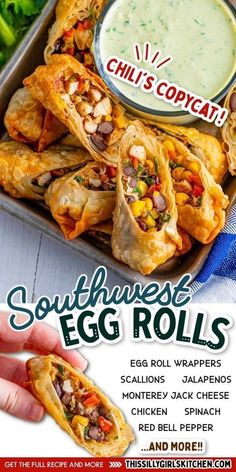 Southern Egg Rolls Alpha Gal Appetizers, Ordourves Appetizers, Egg Dinner Recipes, Fasting Meals, Southwest Egg Rolls, Mexican Feast, Alpha Gal, Simple Snacks