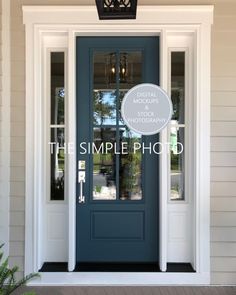 Teal Front Doors, Blue Front Door, Front Door Paint Colors, Vinyl Decoration, Door Paint Colors, Painted Front Doors, Front Door Colors, Glass Front Door, Simple Photo