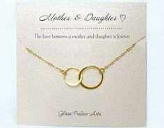 Mother Daughter Infinity Necklace - With Note Card Mother Daughter Bracelet Set, Mother Daughter Necklaces Set, Mother Daughter Bracelets, Mother Daughter Necklace, Infinity Jewelry, Circle Bracelet, Daughter Necklace, Infinity Necklace, Diamond Star