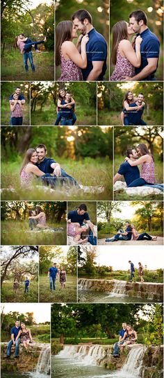 an image of a couple posing in front of a waterfall with their arms around each other