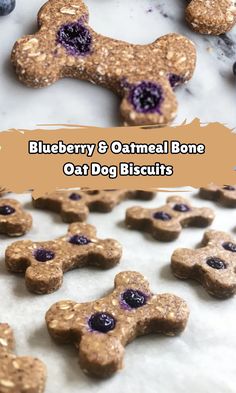 blueberry and oatmeal bone dog biscuits with the title text overlay