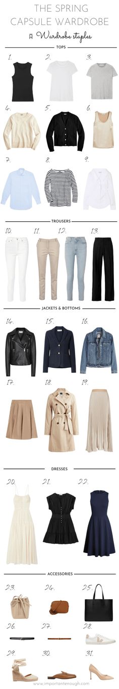 Spring Wardrobe Staples: Timeless Pieces For Your Spring Capsule Wardrobe 2024 + 25 Spring Outfits Ideas - Important Enough April Outfits, Capsule Wardrobe 2023, Spring Outfits Ideas, Simple Spring Outfits, Capsule Wardrobe Casual, Spring Summer Capsule Wardrobe, Smart Casual Dress