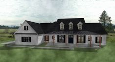 this is an artist's rendering of a farmhouse style home