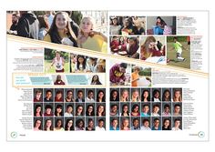 a brochure with many pictures of people in different colors and sizes on it