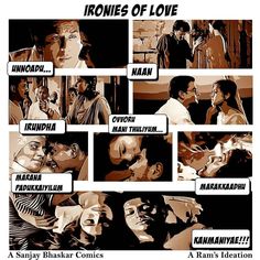 an advertisement for the movie irones of love, with many different characters in it