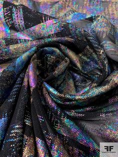 the fabric is very colorful and shiny